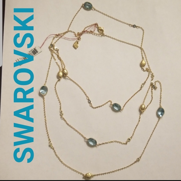 Swarovski Jewelry - 🏆HP SWAROVSKI BLUE CRYSTAL 2 STRAND NECKLACE NWT